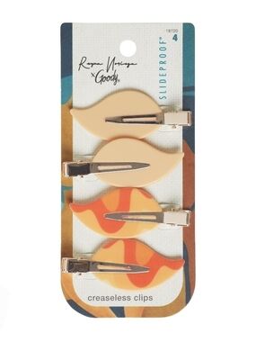 Goody x Reyna Noriega Peach & Orange Leaf Creaseless Hair Clips - Pack of 4 BNIB